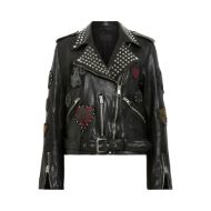 Снимка на ALLSAINTS ДАМСКО КОЖЕНО ЯКЕ COLLEGE BIKER В ЧЕРНО 9