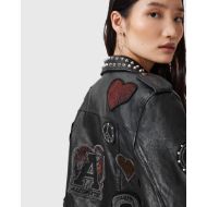 Снимка на ALLSAINTS ДАМСКО КОЖЕНО ЯКЕ COLLEGE BIKER В ЧЕРНО 5