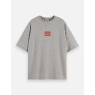 Picture of SCOTCH&SODA MEN'S LOOSE FIT LABEL T-SHIRT IN MEDIUM GREY 1