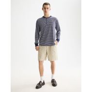 Picture of SCOTCH&SODA MEN'S RELAXED FIT STRIPED HENLEY IN NAVY/WHITE STRIPE 7