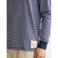 Picture of SCOTCH&SODA MEN'S RELAXED FIT STRIPED HENLEY IN NAVY/WHITE STRIPE 6