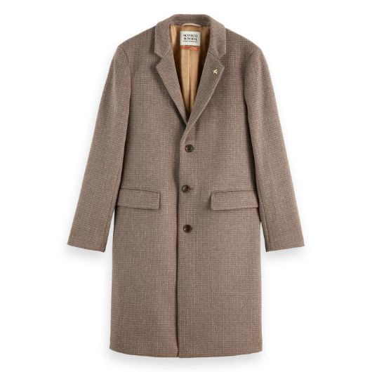 Показвай детайлите за SCOTCH&SODA MEN'S CLASSIC WOOL COAT IN MEDIUM BEIGE 1 - FanPoint Снимка на SCOTCH&SODA MEN'S CLASSIC WOOL COAT IN MEDIUM BEIGE 1