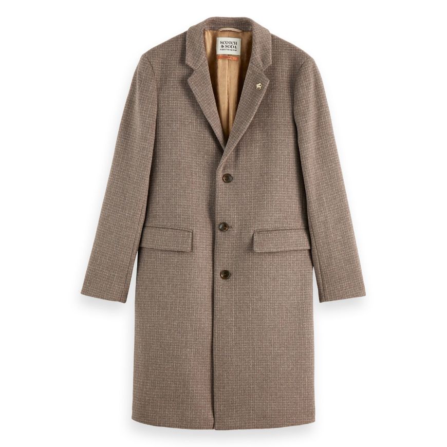 Picture of SCOTCH&SODA MEN'S CLASSIC WOOL COAT IN MEDIUM BEIGE