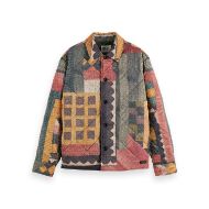 Picture of SCOTCH&SODA MEN'S PATCHWORK MOUNTAIN PRINT OVERSHIRT IN MULTICOLOUR 1