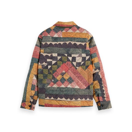 Показвай детайлите за SCOTCH&SODA MEN'S PATCHWORK MOUNTAIN PRINT OVERSHIRT IN MULTICOLOUR 2 - FanPoint Снимка на SCOTCH&SODA MEN'S PATCHWORK MOUNTAIN PRINT OVERSHIRT IN MULTICOLOUR 2