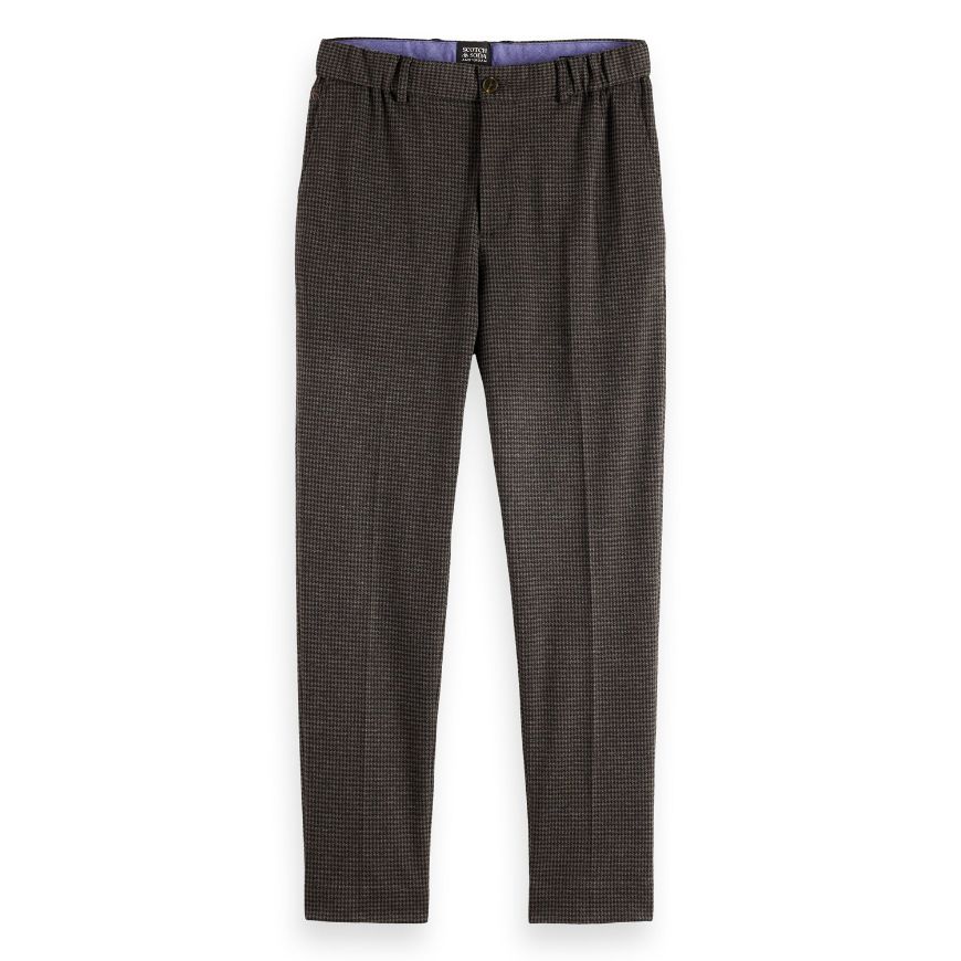 Picture of SCOTCH&SODA MEN'S FINCH - TAILORED JERSEY REGULAR TAPERED JOGGER IN DARK BROWN