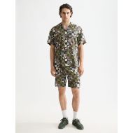 Picture of SCOTCH&SODA MEN'S FAVE2 - PRINTED TENCEL REGULAR FIT BERMUDA SHORT IN NAVY MULTICOLOUR 7