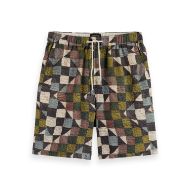 Picture of SCOTCH&SODA MEN'S FAVE2 - PRINTED TENCEL REGULAR FIT BERMUDA SHORT IN NAVY MULTICOLOUR 1