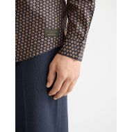 Picture of SCOTCH&SODA MEN'S MICRO AOP SLIM FIT SHIRT IN DITSY LEAF STRIPE PEACOAT 6