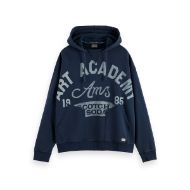 Picture of SCOTCH&SODA MEN'S WASH ARTWORK HOODIE IN NAVY 1
