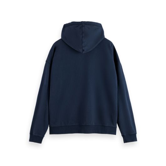 Показвай детайлите за SCOTCH&SODA MEN'S WASH ARTWORK HOODIE IN NAVY 2 - FanPoint Снимка на SCOTCH&SODA MEN'S WASH ARTWORK HOODIE IN NAVY 2