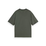 Picture of SCOTCH&SODA MEN'S 3 CROSSES GARMENT DYE T-SHIRT IN DARK GREEN 2