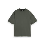 Picture of SCOTCH&SODA MEN'S 3 CROSSES GARMENT DYE T-SHIRT IN DARK GREEN 1