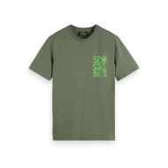 Picture of SCOTCH&SODA MEN'S REGULAR FIT LEFT CHEST LOGO T-SHIRT IN DARK GREEN 1