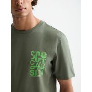 Picture of SCOTCH&SODA MEN'S REGULAR FIT LEFT CHEST LOGO T-SHIRT IN DARK GREEN 6