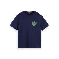 Picture of SCOTCH&SODA MEN'S REGULAR FIT FRONT + BACK AW T-SHIRT IN NAVY 1