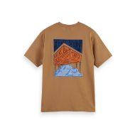 Picture of SCOTCH&SODA MEN'S RELAXED FIT FRONT + BACK AW T-SHIRT IN MEDIUM BEIGE 2