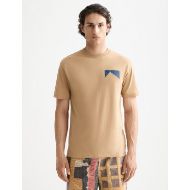 Picture of SCOTCH&SODA MEN'S RELAXED FIT FRONT + BACK AW T-SHIRT IN MEDIUM BEIGE 4