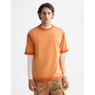 Picture of SCOTCH&SODA MEN'S LOOSE FIT GARMENT DYE AW T-SHIRT IN DARK ORANGE 4