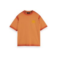Picture of SCOTCH&SODA MEN'S LOOSE FIT GARMENT DYE AW T-SHIRT IN DARK ORANGE 1