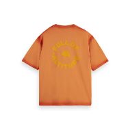 Picture of SCOTCH&SODA MEN'S LOOSE FIT GARMENT DYE AW T-SHIRT IN DARK ORANGE 2