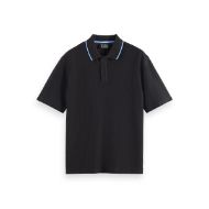 Picture of SCOTCH&SODA MEN'S STRUCTURED RELAXED FIT POLO IN DARK GREY 1