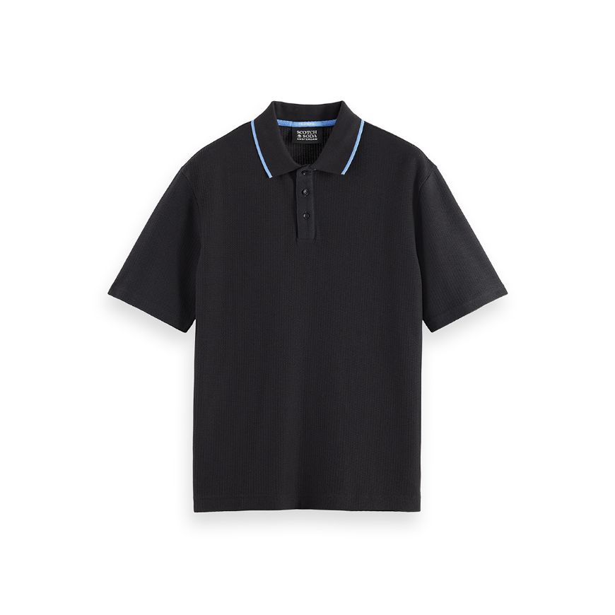 Picture of SCOTCH&SODA MEN'S STRUCTURED RELAXED FIT POLO IN DARK GREY