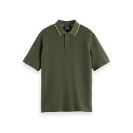 Picture of SCOTCH&SODA MEN'S STRUCTURED RELAXED FIT POLO IN DARK GREEN 1