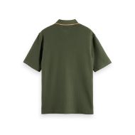 Picture of SCOTCH&SODA MEN'S STRUCTURED RELAXED FIT POLO IN DARK GREEN 2