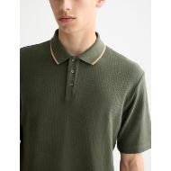 Picture of SCOTCH&SODA MEN'S STRUCTURED RELAXED FIT POLO IN DARK GREEN 6