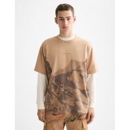 Picture of SCOTCH&SODA MEN'S LOOSE FIT OVERDYED AW T-SHIRT IN MEDIUM BEIGE 4
