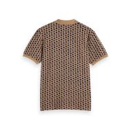 Picture of SCOTCH&SODA MEN'S MICRO ALLOVER PRINT JERSEY REGULAR FIT POLO IN BROWN MULTICOLOUR 2