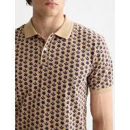 Picture of SCOTCH&SODA MEN'S MICRO ALLOVER PRINT JERSEY REGULAR FIT POLO IN BROWN MULTICOLOUR 6