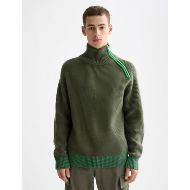 Picture of SCOTCH&SODA MEN'S TROYER RAGLAN ZIP PULLOVER IN DARK GREEN 4
