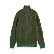 Picture of SCOTCH&SODA MEN'S TROYER RAGLAN ZIP PULLOVER IN DARK GREEN 2