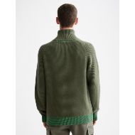 Picture of SCOTCH&SODA MEN'S TROYER RAGLAN ZIP PULLOVER IN DARK GREEN 5