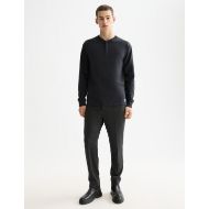Picture of SCOTCH&SODA MEN'S SLUB HENLEY LONG SLEEVE T-SHIRT IN DARK GREY 7