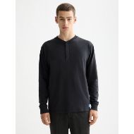 Picture of SCOTCH&SODA MEN'S SLUB HENLEY LONG SLEEVE T-SHIRT IN DARK GREY 4