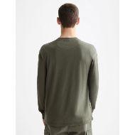 Picture of SCOTCH&SODA MEN'S SLUB HENLEY LONG SLEEVE T-SHIRT IN DARK GREEN 5