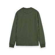 Picture of SCOTCH&SODA MEN'S SLUB HENLEY LONG SLEEVE T-SHIRT IN DARK GREEN 2