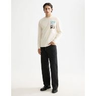 Picture of SCOTCH&SODA MEN'S RELAXED FIT ARTWORK T-SHIRT LS IN LIGHT BEIGE 7