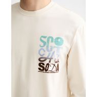 Picture of SCOTCH&SODA MEN'S RELAXED FIT ARTWORK T-SHIRT LS IN LIGHT BEIGE 6
