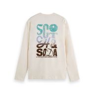 Picture of SCOTCH&SODA MEN'S RELAXED FIT ARTWORK T-SHIRT LS IN LIGHT BEIGE 2