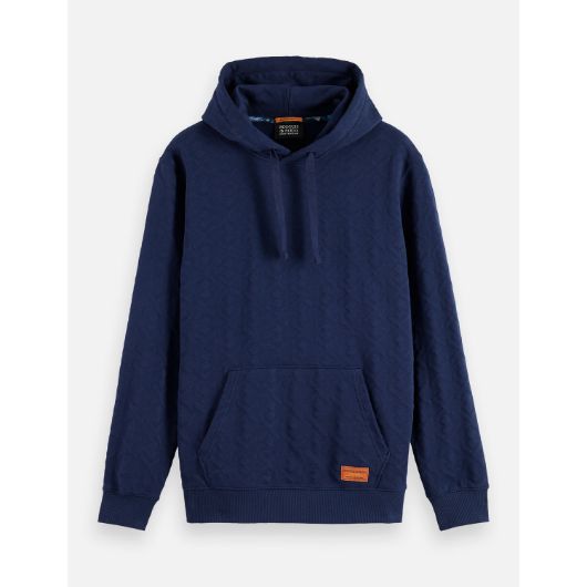 Показвай детайлите за SCOTCH&SODA MEN'S JACQUARD TERRY HOODIE IN NAVY 1 - FanPoint Снимка на SCOTCH&SODA MEN'S JACQUARD TERRY HOODIE IN NAVY 1