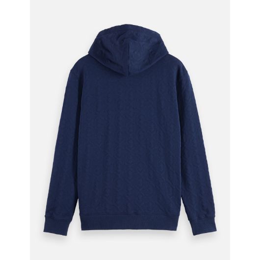 Показвай детайлите за SCOTCH&SODA MEN'S JACQUARD TERRY HOODIE IN NAVY 2 - FanPoint Снимка на SCOTCH&SODA MEN'S JACQUARD TERRY HOODIE IN NAVY 2