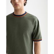 Picture of SCOTCH&SODA MEN'S RELAXED FIT BOUND NECKLINE T-SHIRT IN DARK GREEN 5