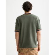 Picture of SCOTCH&SODA MEN'S RELAXED FIT BOUND NECKLINE T-SHIRT IN DARK GREEN 4