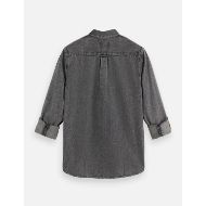 Picture of SCOTCH&SODA MEN'S WASHED 1 POCKET BLACK DENIM SHIRT IN BLACK 2