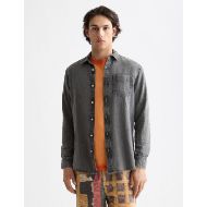 Picture of SCOTCH&SODA MEN'S WASHED 1 POCKET BLACK DENIM SHIRT IN BLACK 5