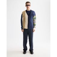 Picture of SCOTCH&SODA MEN'S PATCHWORK CARDIGAN IN MEDIUM BROWN 7